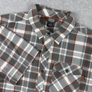 Outdoor Research Shirt Mens Large Medium Gray Plaid Hiking Performance Button Up